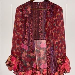 Free People Women’s Bohemian Hippie Festive Magic Hour Wrap Top X-Large